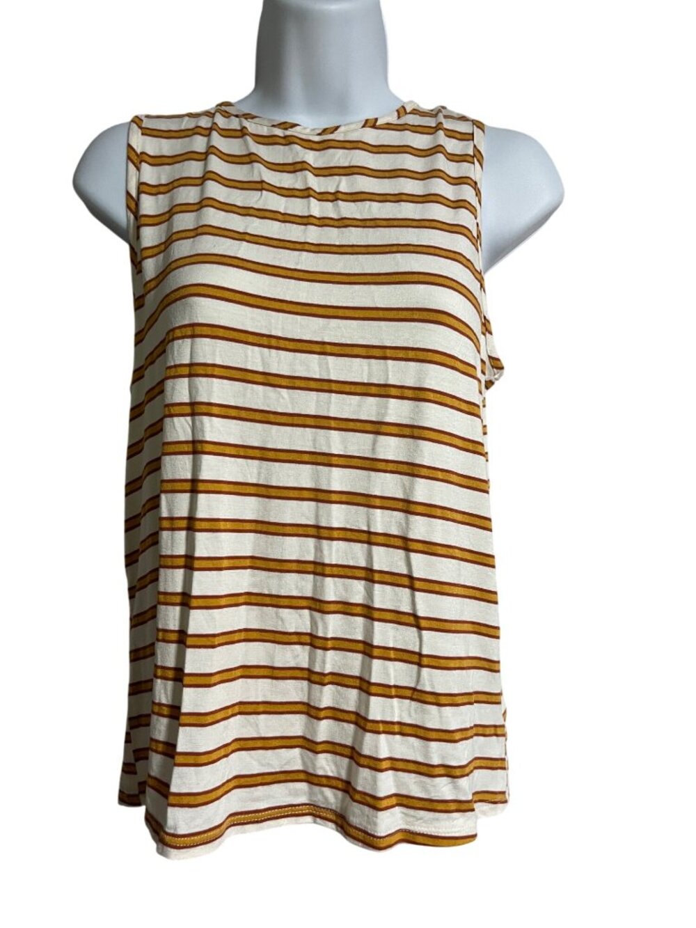 Striped Sleeveless Tank Top With Tie Back Detail by Green Envelope Womens XS